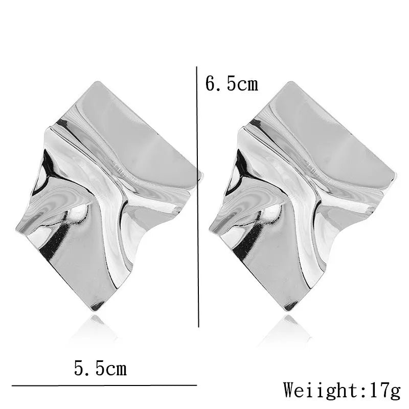 Geometric Fold Statement Stud Earrings