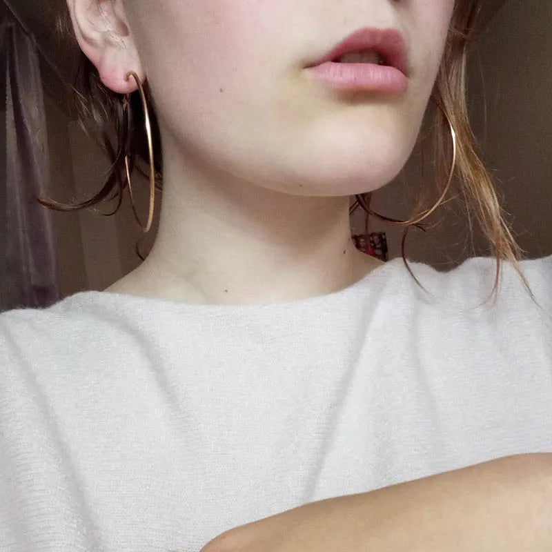 Large Smooth Hoop Earrings - 40mm to 80mm