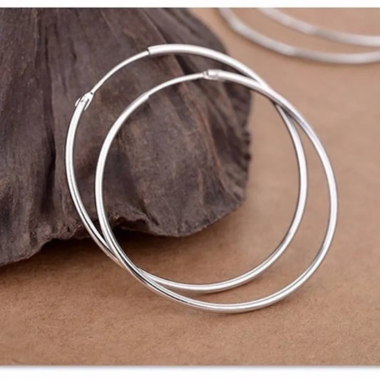 925 Sterling Silver Round Circle Earrings