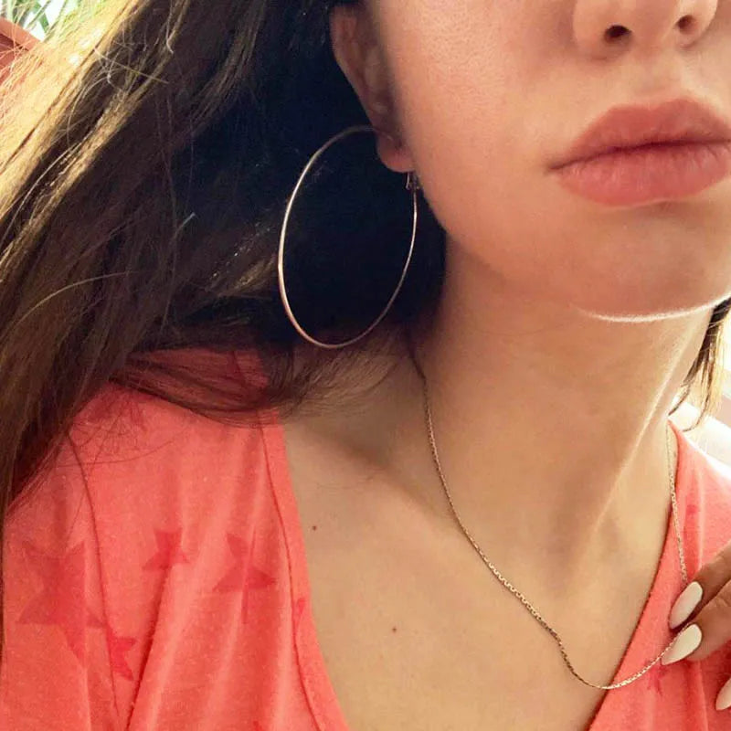 Large Smooth Hoop Earrings - 40mm to 80mm