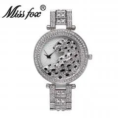 MISSFOX Crystal Leopard Women's Watch - Gold Tone Quartz Style