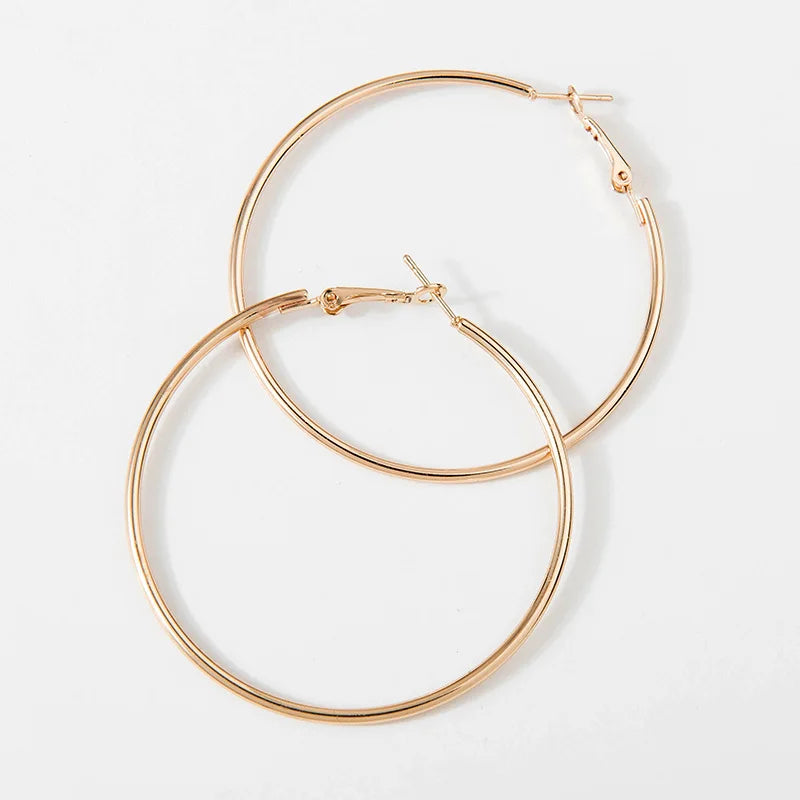 Large Smooth Hoop Earrings - 40mm to 80mm