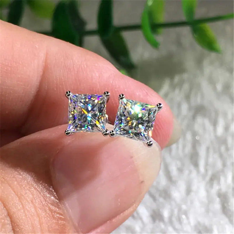 Cubic Zirconia Crystal Rainbow Stud Earrings