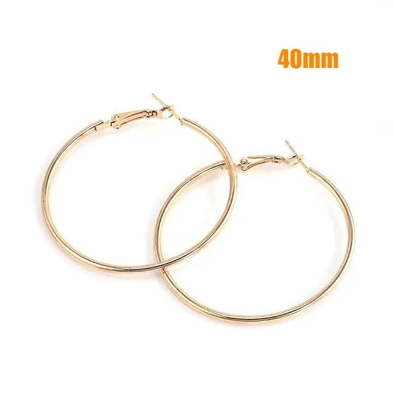 Large Smooth Hoop Earrings - 40mm to 80mm