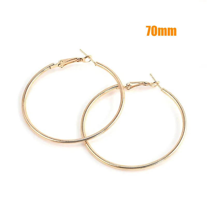 Large Smooth Hoop Earrings - 40mm to 80mm