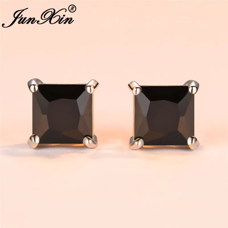 Cubic Zirconia Crystal Rainbow Stud Earrings