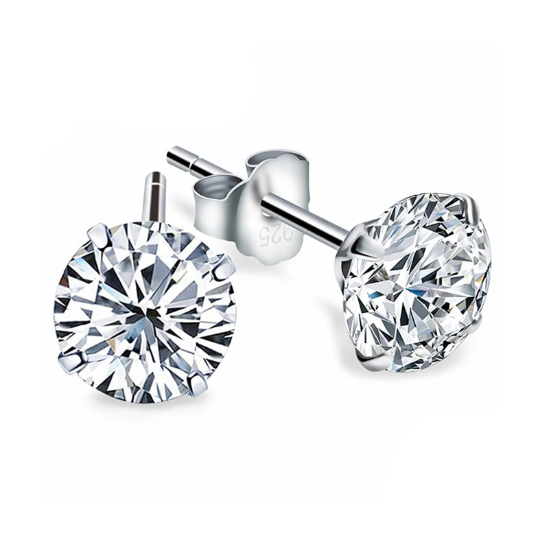 925 Sterling Silver Cubic Zirconia Stud Earrings