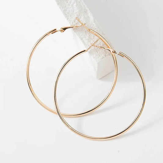 Large Smooth Hoop Earrings - 40mm to 80mm