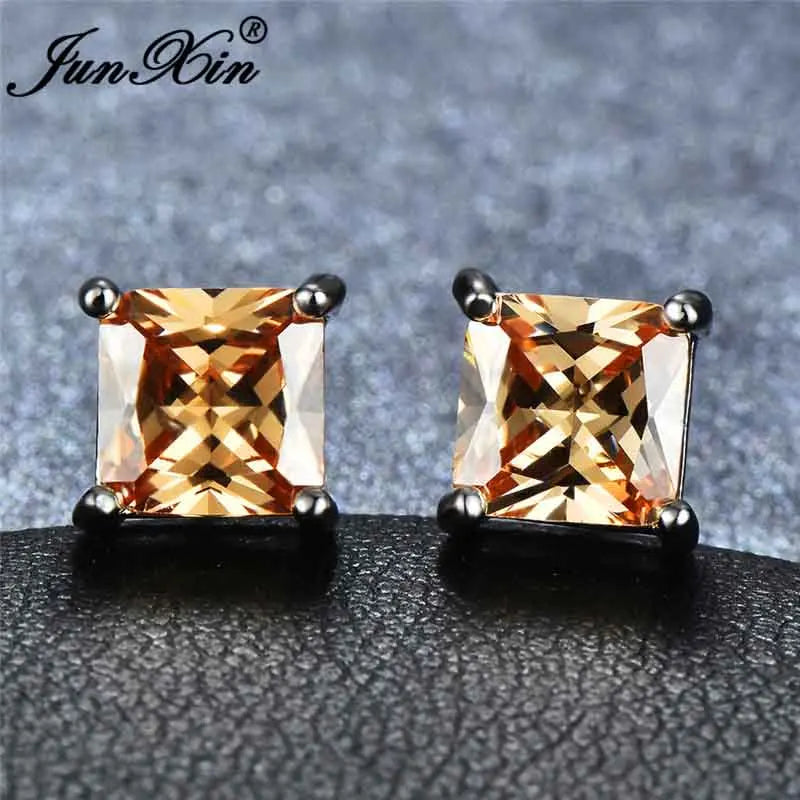 Cubic Zirconia Crystal Rainbow Stud Earrings