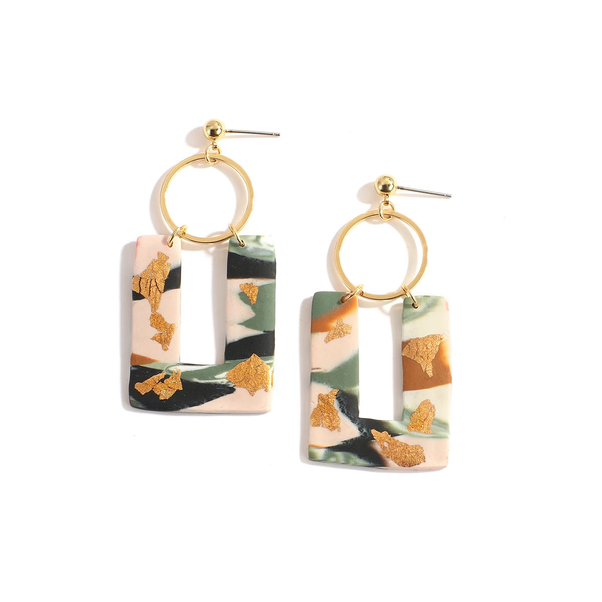Abstract Polymer Clay Drop Earrings