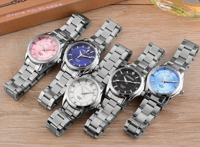 CHENXI CX021B Rhinestone Women's Watch - Waterproof Dress Style