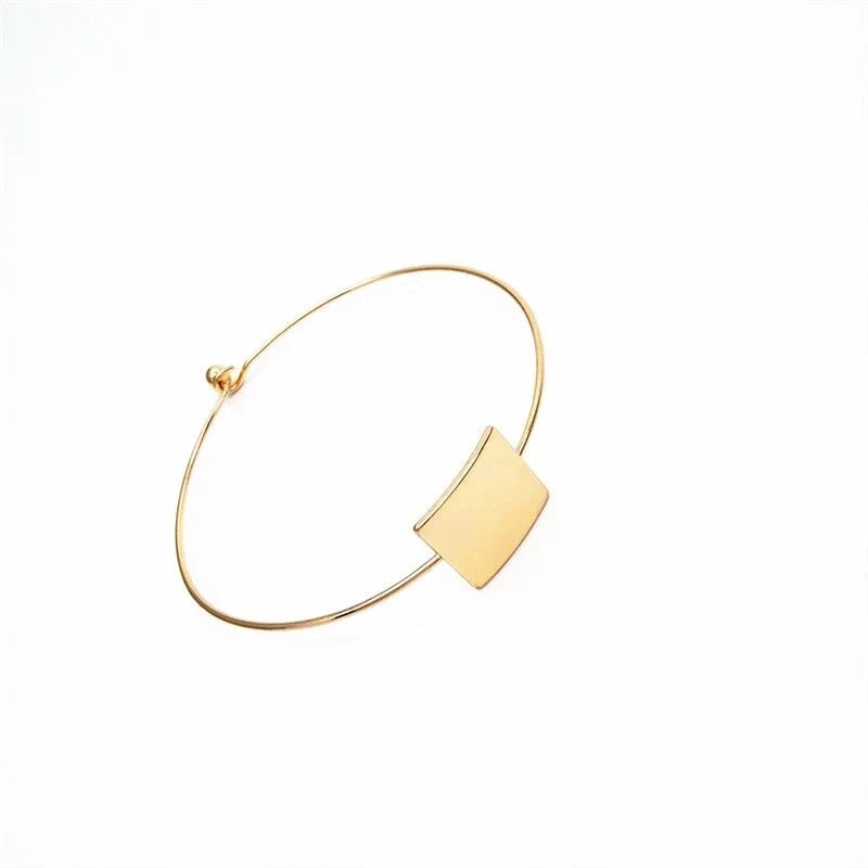Iron Alloy Geometric Bangle Bracelet