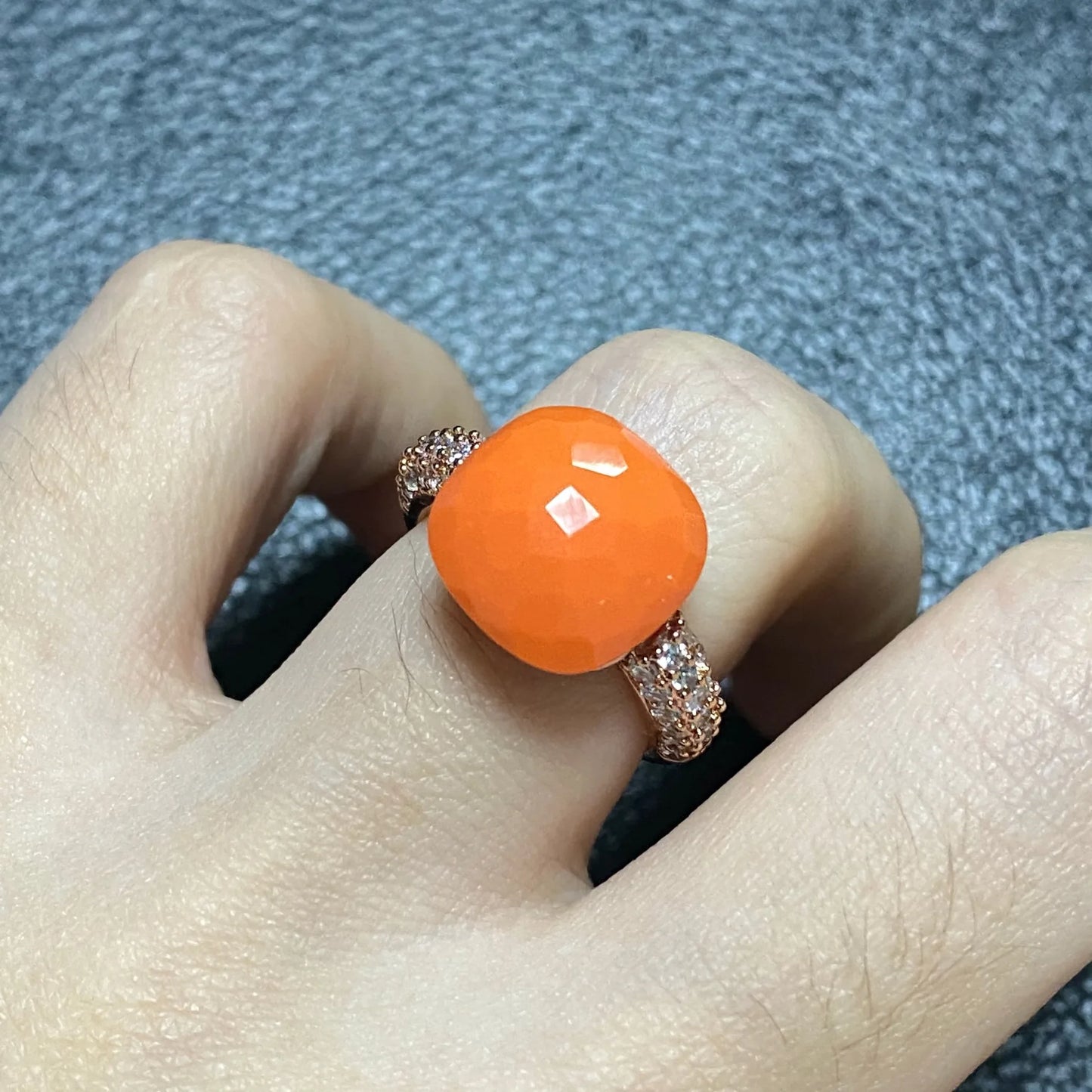 12.6mm Pink Crystal Candy Ring
