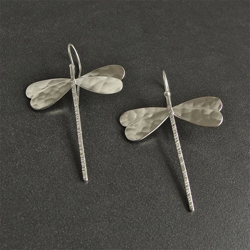 3D Dragonfly Drop Earrings