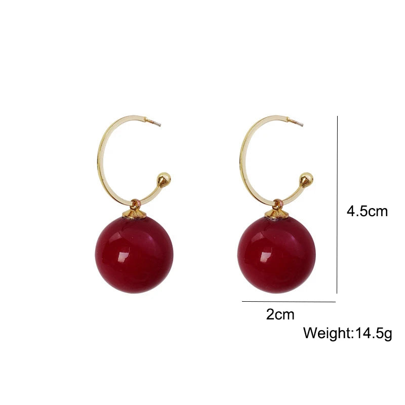 Korean Geometric Pearl Drop Earrings