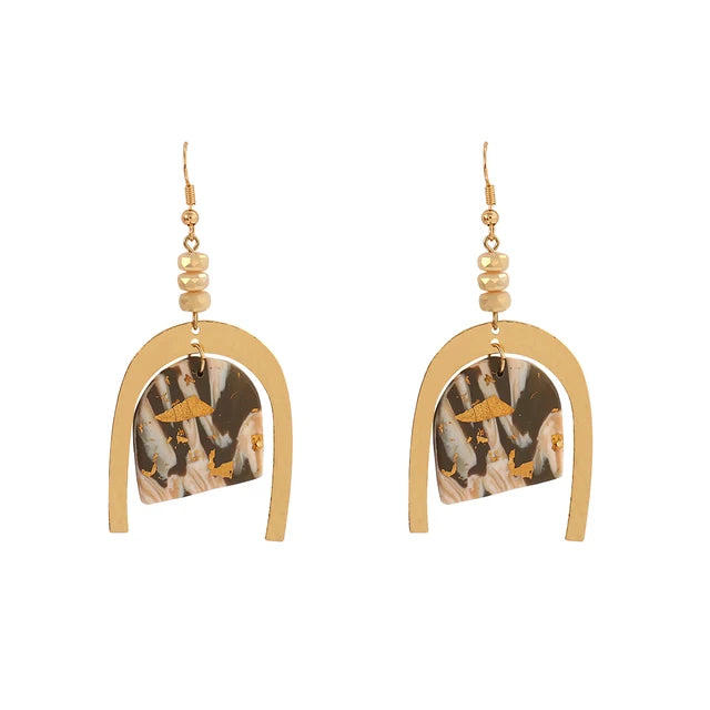 Abstract Polymer Clay Drop Earrings