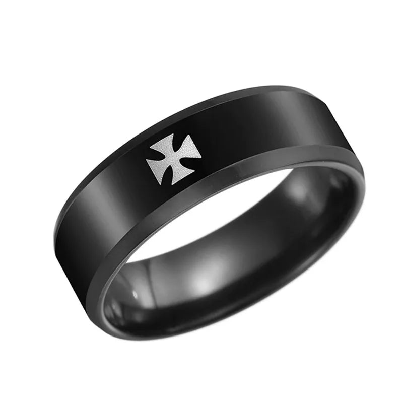 Titanium Steel Christian Cross Bible Ring