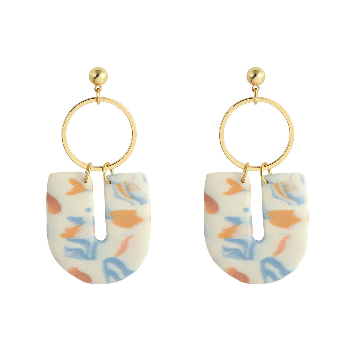 Abstract Polymer Clay Drop Earrings
