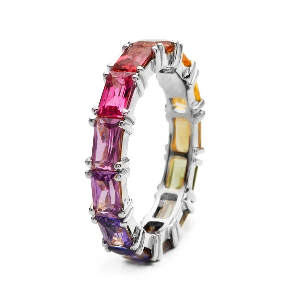 Gold Tone Colorful Cubic Zirconia Ring