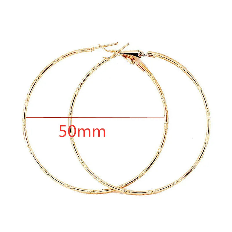 Large Smooth Hoop Earrings - 40mm to 80mm