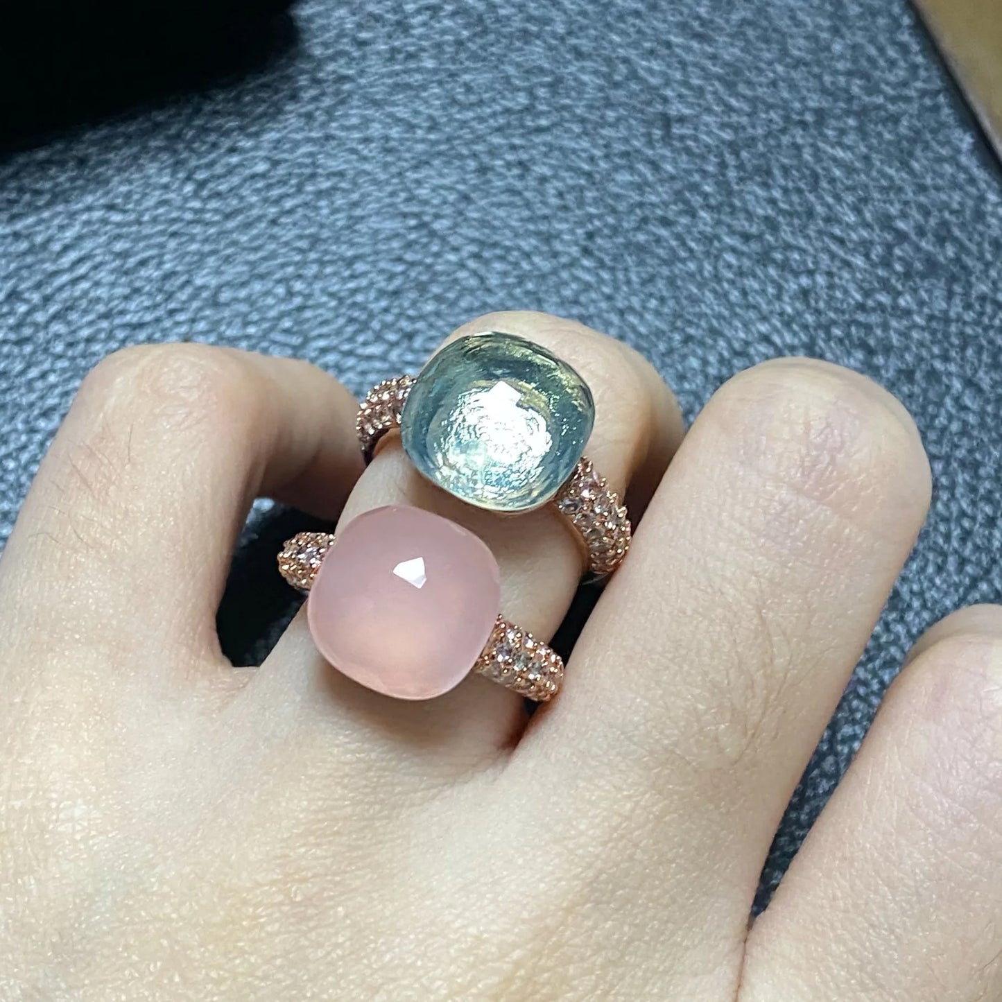 12.6mm Pink Crystal Candy Ring