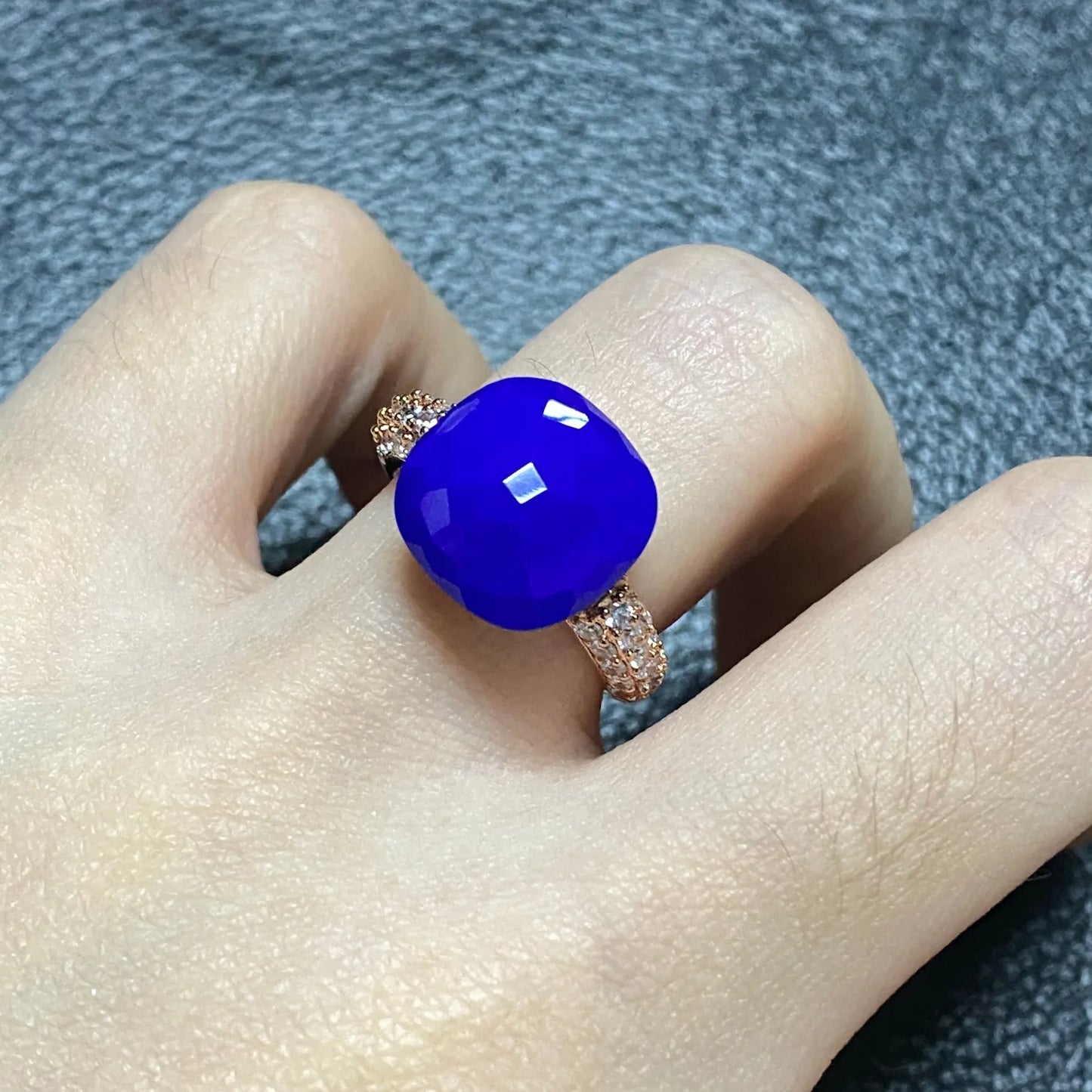 12.6mm Pink Crystal Candy Ring