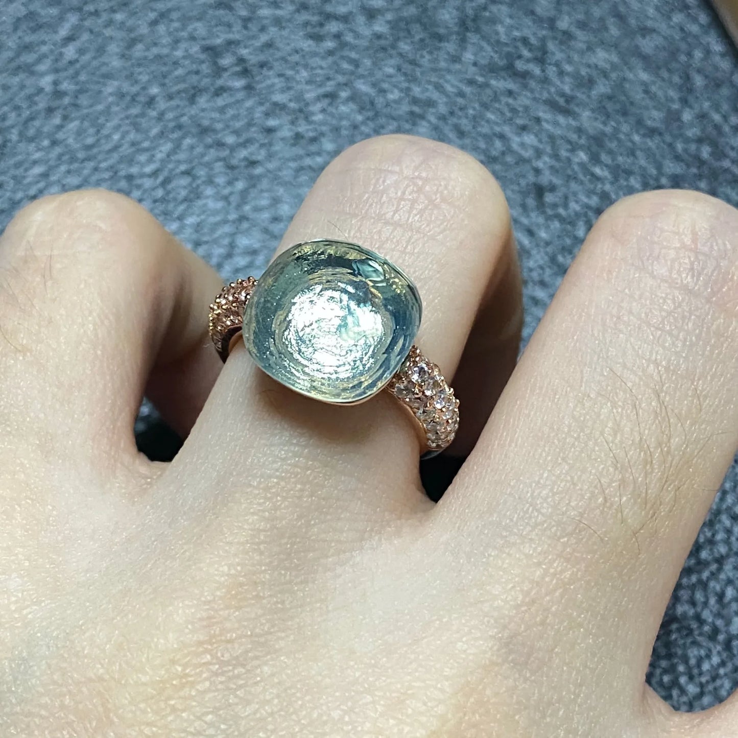 12.6mm Pink Crystal Candy Ring