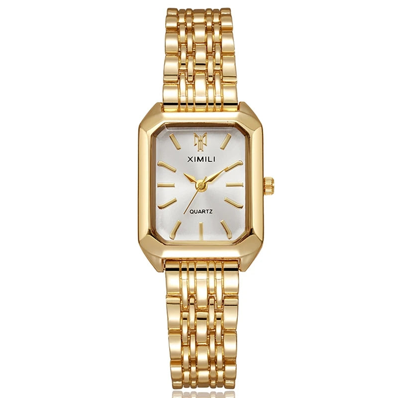 Square Quartz Women's Watch - Stainless Steel Fashion Wristwatch