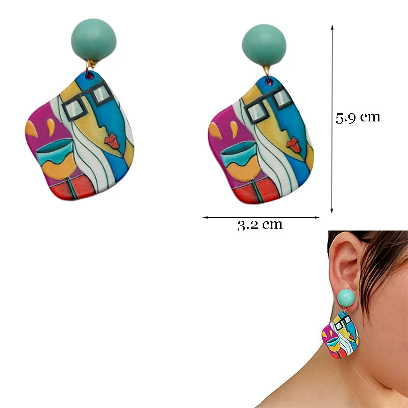 Y2K Colorful Resin Dangle Earrings
