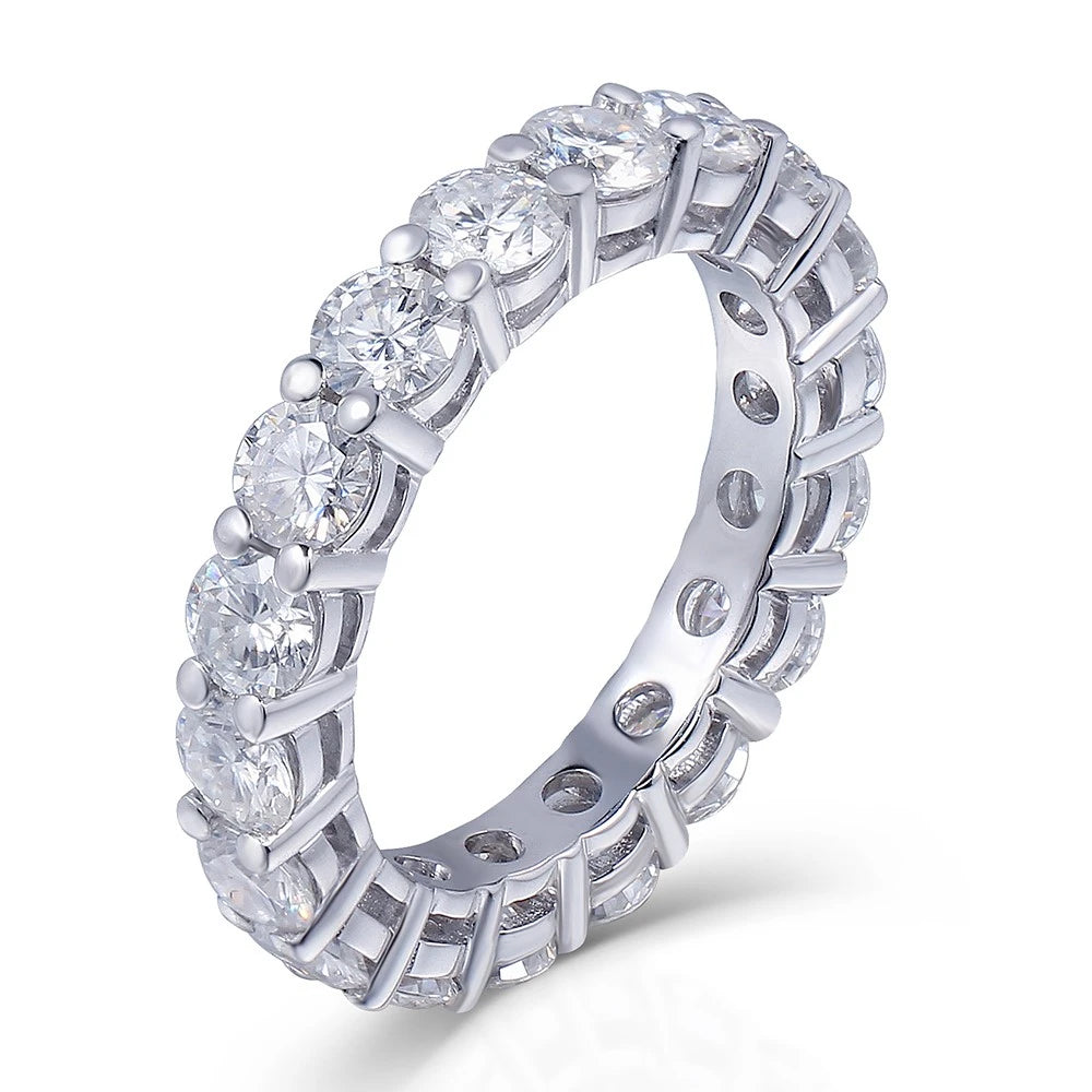 925 Sterling Silver Emerald Cut Eternity Ring