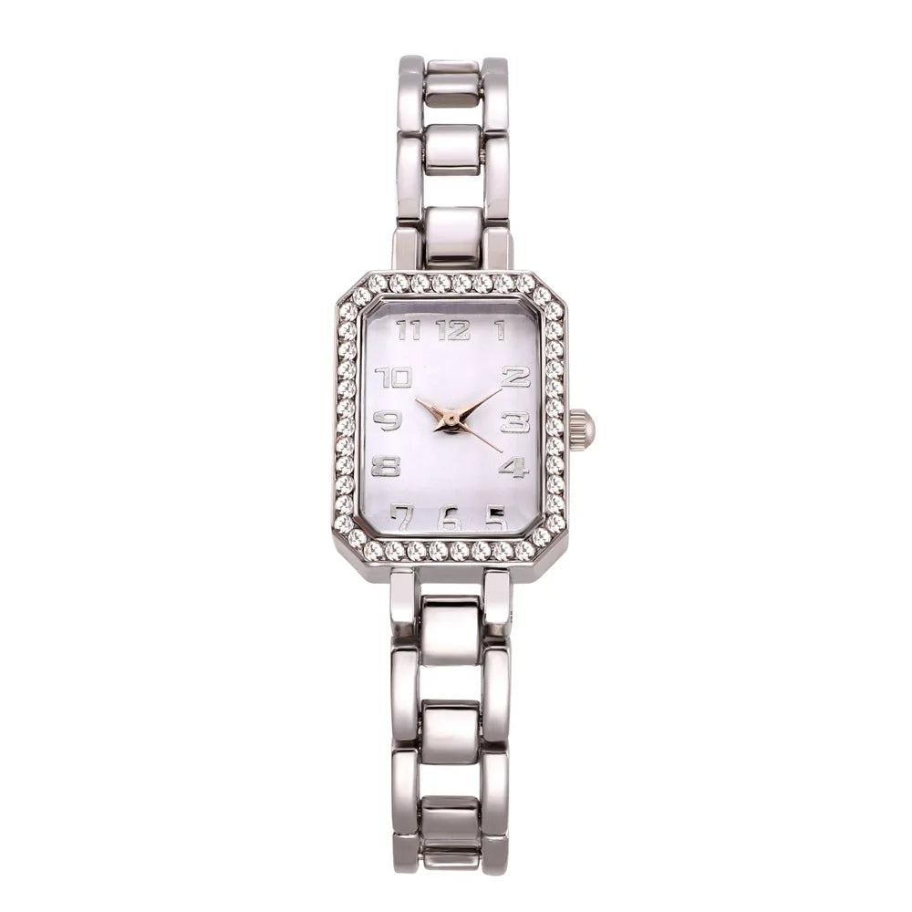 Stainless Steel Diamond Dial Quartz Watch