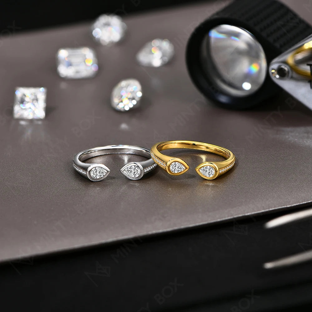0.5CT Pear Shape Moissanite Ring in S925 Silver