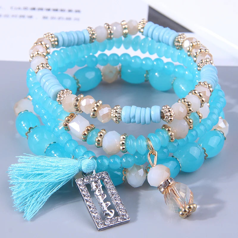 Resin Boho Charm Bracelet