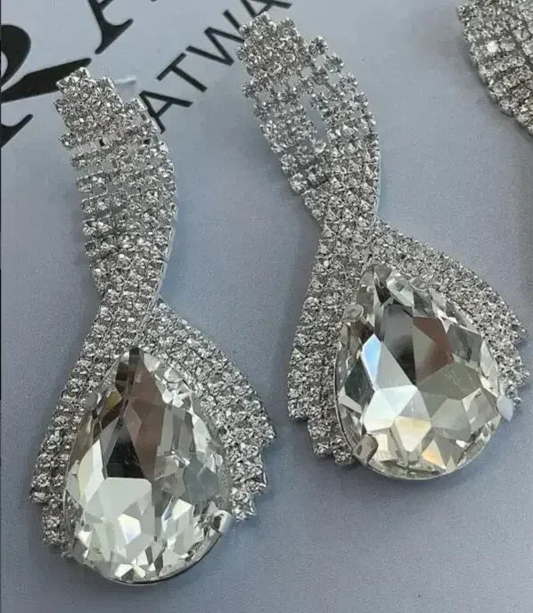 Luxury Custom Color Rhinestone Crystal Long Tassel Earrings for Women Bridal Drop Dangling Earrings Party Wedding Jewelry Gifts