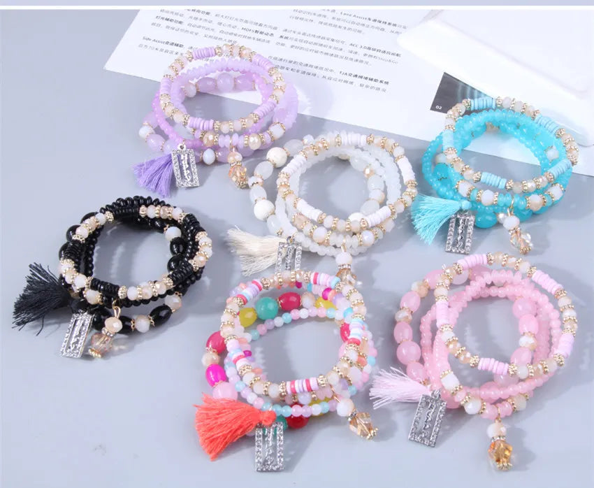 Resin Boho Charm Bracelet