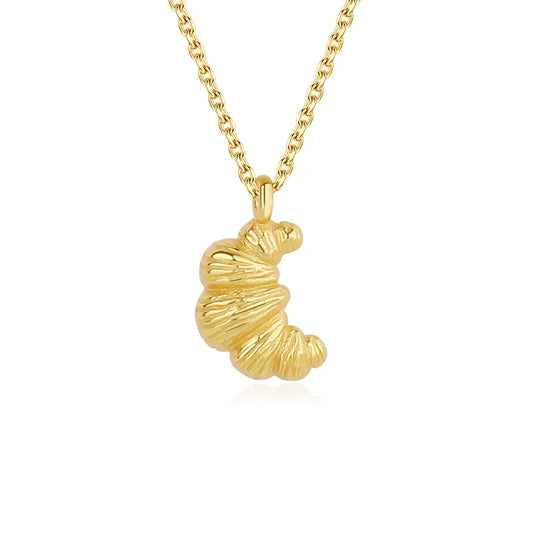 Minimalist 925 Sterling Silver Croissant Pendant Necklace - Elegant Everyday Chain