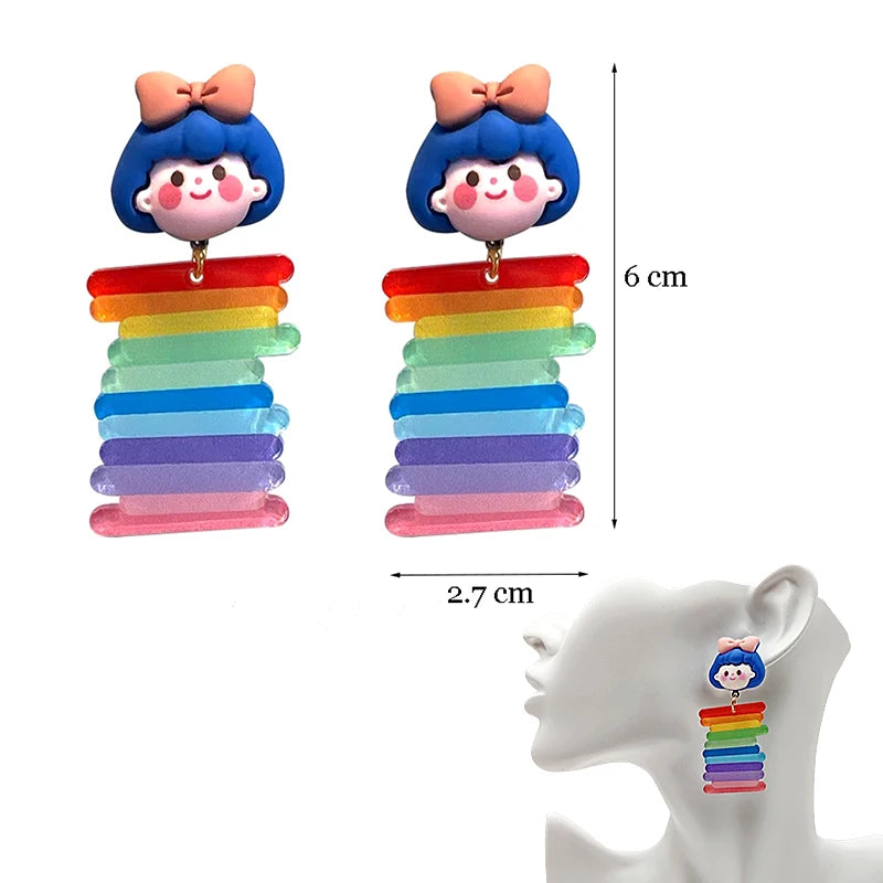 Y2K Colorful Resin Dangle Earrings