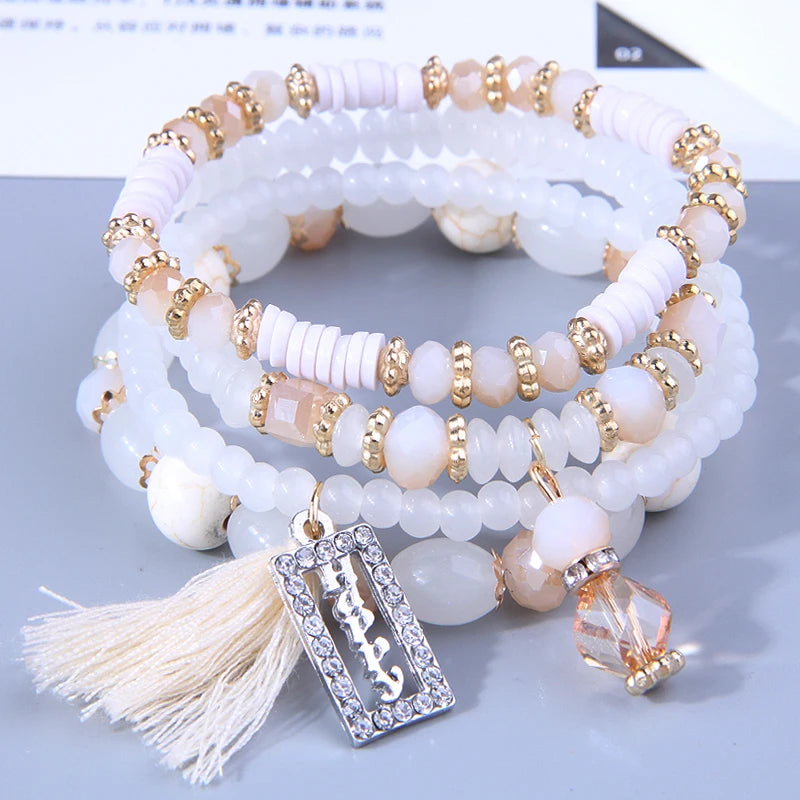Resin Boho Charm Bracelet