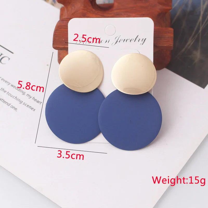 Blue Geometric Butterfly Dangle Earrings