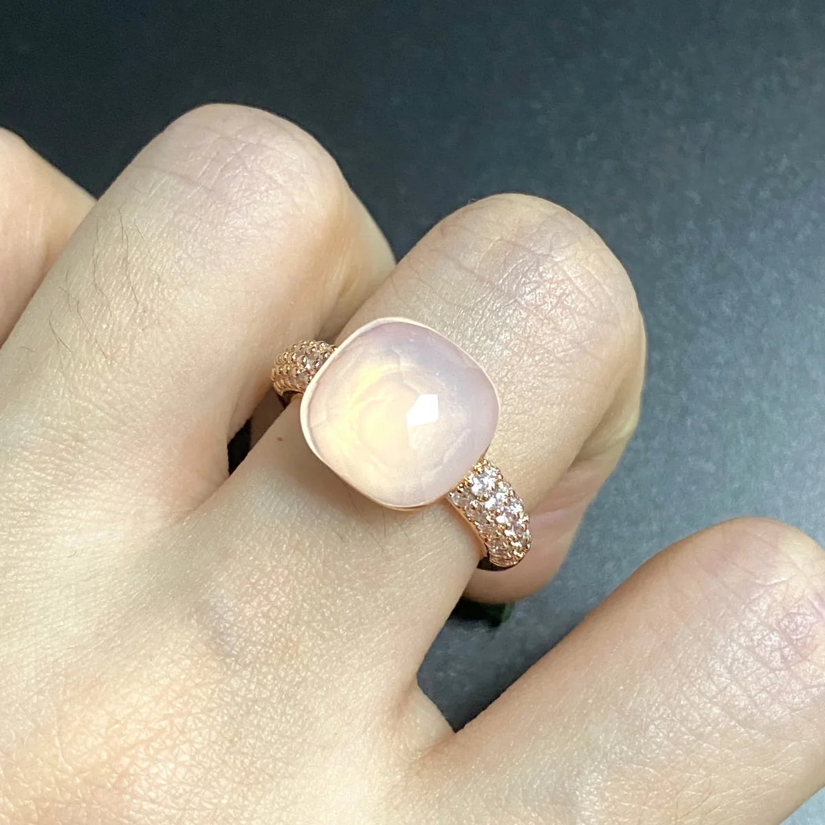 12.6mm Pink Crystal Candy Ring
