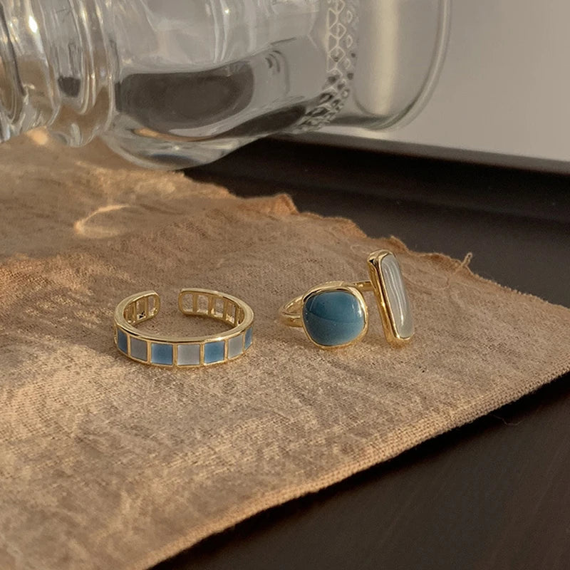 Colorful Drip Glaze Geometric Open Ring