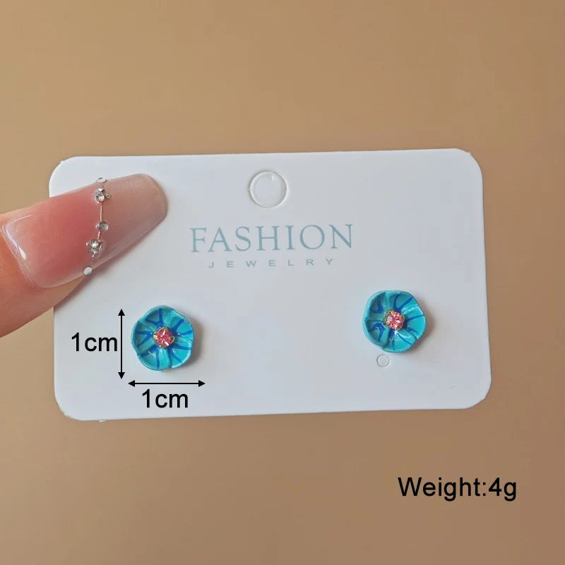 Blue Geometric Butterfly Dangle Earrings