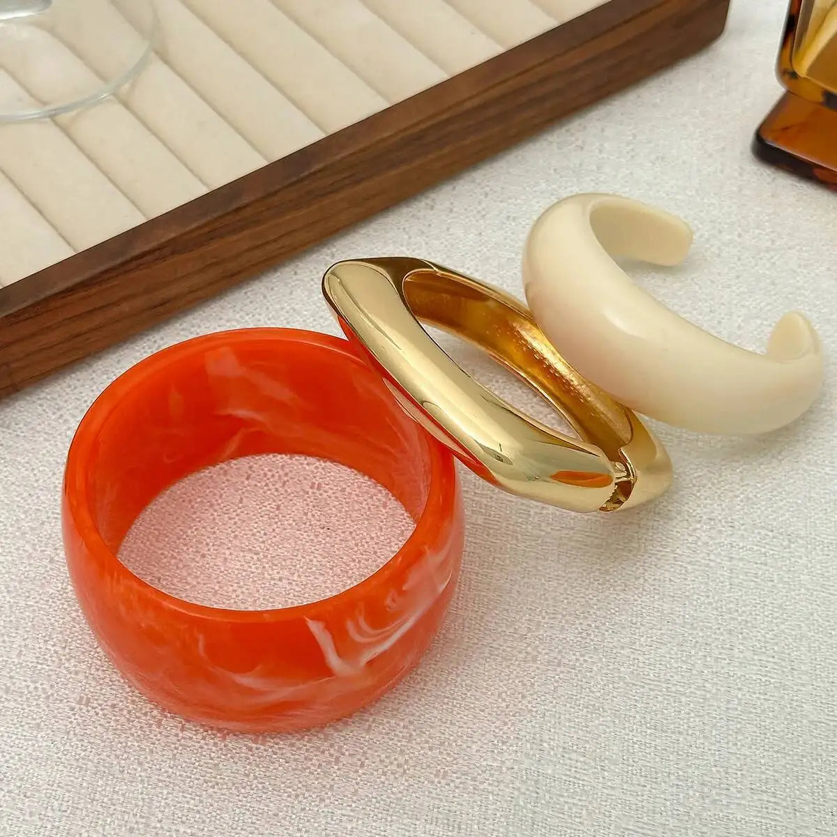 Acrylic Resin Boho Bangle Bracelet