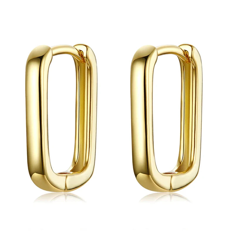 925 Sterling Silver Square Buckle Earrings