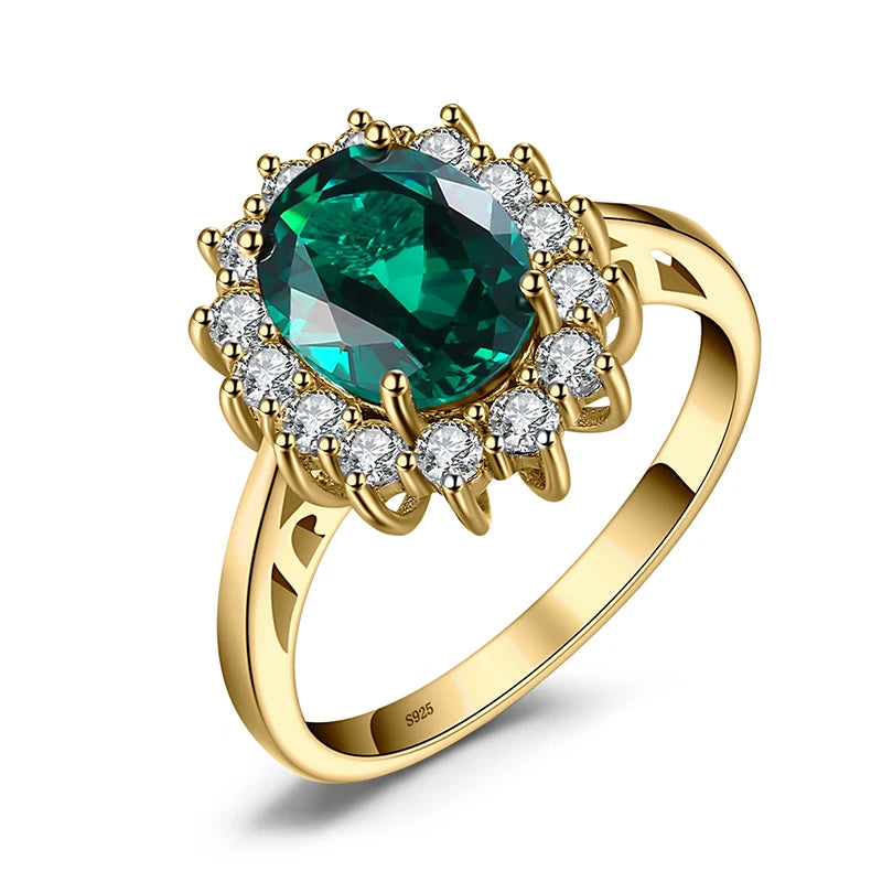 925 Sterling Silver Princess Diana Sapphire Ring