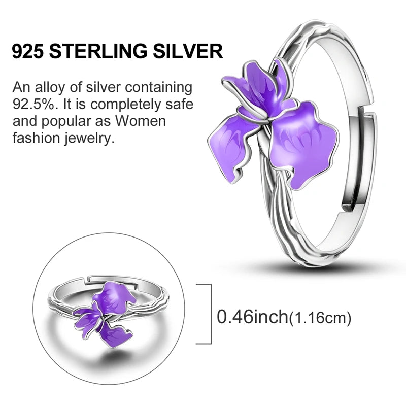 Blue Zircon Star & Moon Ring - 925 Sterling Silver Design