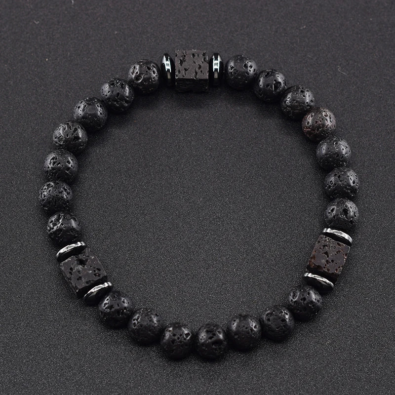 Volcanic Lava Stone Chain Bracelet