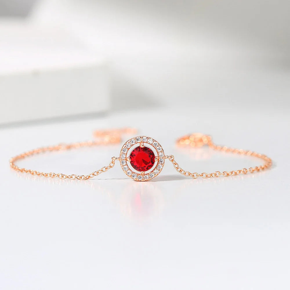 Rose Gold Cubic Zirconia Charm Bracelet