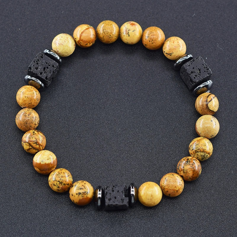 Volcanic Lava Stone Chain Bracelet