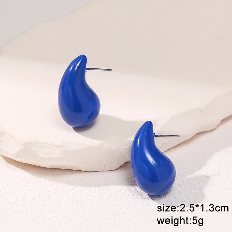 Blue Geometric Butterfly Dangle Earrings